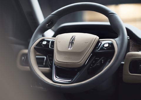 The intuitively placed controls of the steering wheel on a 2024 Lincoln Aviator® SUV | Magic City Lincoln in Roanoke VA