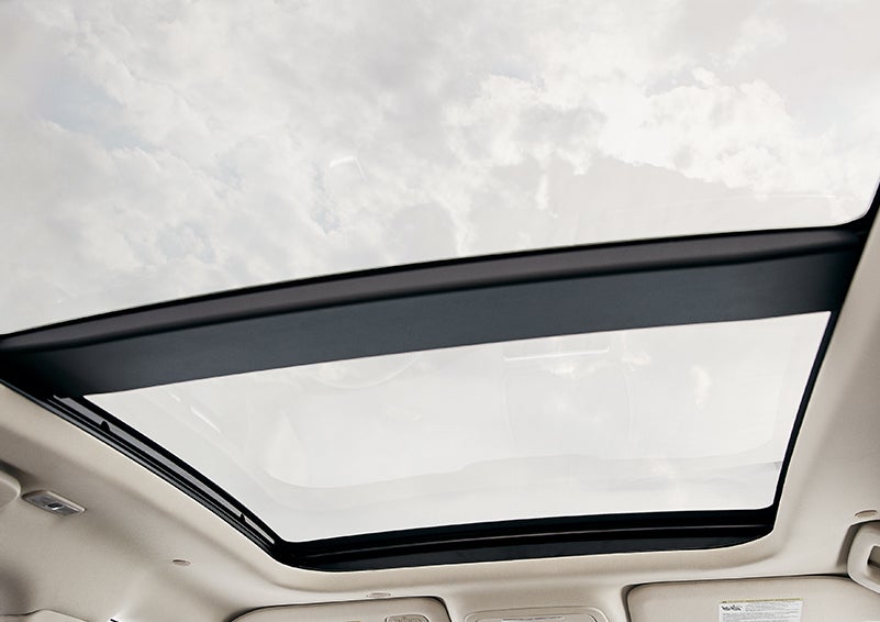 The available panoramic Vista Roof® is shown from inside a 2024 Lincoln Corsair® SUV. | Magic City Lincoln in Roanoke VA