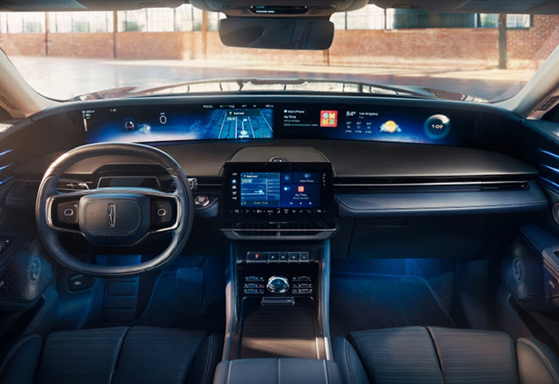 A large panoramic display is shown on the dashboard of a 2024 Lincoln Nautilus® SUV | Magic City Lincoln in Roanoke VA