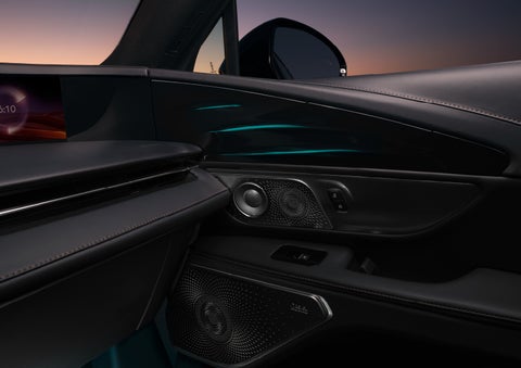 Selectable ambient lighting glows in the passenger door panel. | Magic City Lincoln in Roanoke VA