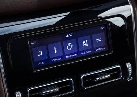 Driver controls like music, temperature, air quality, settings, and heat/cool seats are shown. | Magic City Lincoln in Roanoke VA