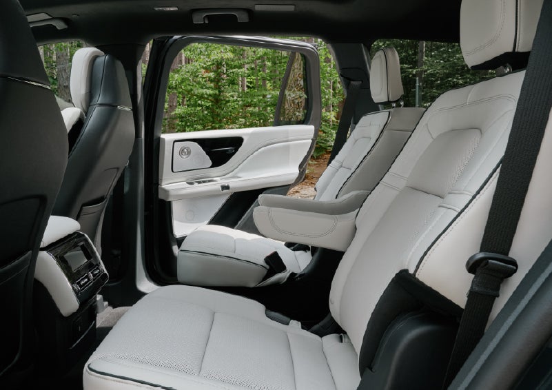 A side view of the second row with captain’s chairs in a 2027 Lincoln Aviator® Black Label™ SUV. | Magic City Lincoln in Roanoke VA