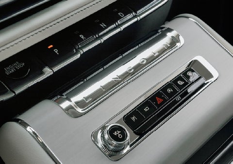 The piano key gear selector of a 2027 Lincoln Aviator® Back Label™ SUV. | Magic City Lincoln in Roanoke VA
